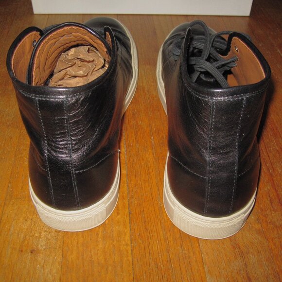 Gustin Black Leather High Top Sneakers - Picture 3 of 9
